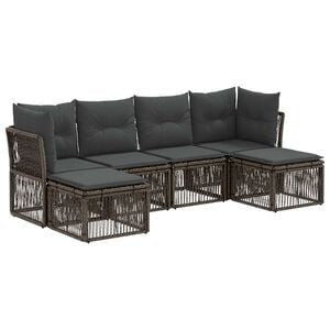 vidaXL Havesofa S&aelig;t 6 stk. Gr&aring; polyrattan