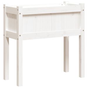 vidaXL plantekasse med ben 70x31x70 cm massivt fyrretr&aelig; hvid