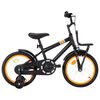 vidaXL b&oslash;rnecykel med frontlad 16 tommer sort og orange