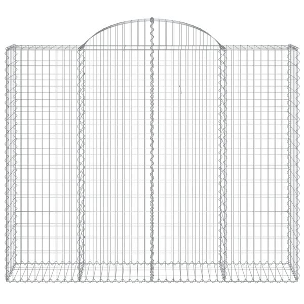 vidaXL buede gabionkurve 20 stk. 200x50x160/180 cm galvaniseret jern