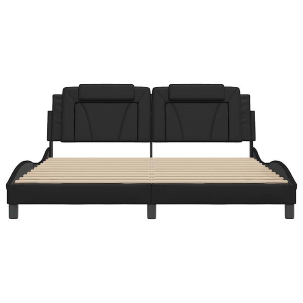 vidaXL sengeramme uden madras Viana 180x200 cm kunstl&aelig;der sort