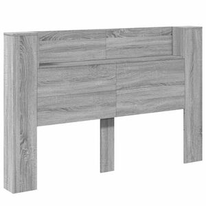 vidaXL Hovedg&aelig;rde kabinet med LED Gr&aring; Sonoma 160 x 16,5 x 103,5 cm