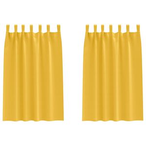 vidaXL M&oslash;rkl&aelig;gningsgardiner med ringe 2 stk. Sennepsgul 175 x 140 cm