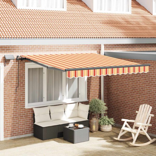 vidaXL Utr&aelig;kkelig Markise Gul og orange 300 x 250 cm Stof