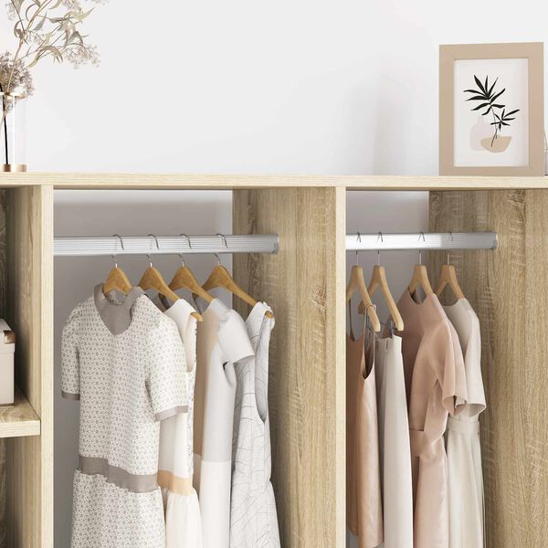 vidaXL Skab Stang 2 pcs S&oslash;lv 764 x 15 x 29 mm Aluminiumlegering