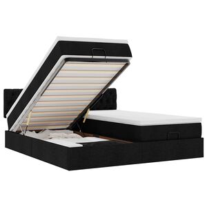 vidaXL osmannisk sengeramme med madrasser 160x200 cm stof sort