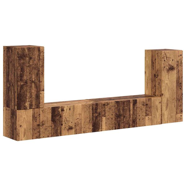 vidaXL TV-m&oslash;bels&aelig;t 4 pcs Gammelt tr&aelig; Konstrueret tr&aelig;