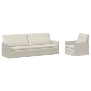 vidaXL Sofa S&aelig;t 2 pcs Cremefarvet Velour (V)