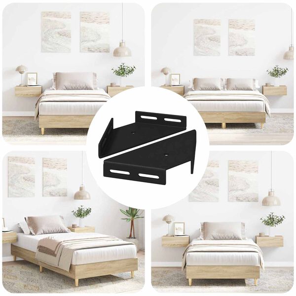 vidaXL Hj&oslash;rnebeslag 2 pcs Sort 138,5 x 50,5 x 16 mm Jern