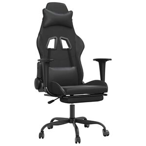 vidaXL gamingstol m. massagefunktion og fodst&oslash;tte kunstl&aelig;der sort