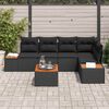 vidaXL Havesofa S&aelig;t med pude med opbevaring 6 pcs Sort Poly rattan