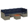 vidaXL Havesofa S&aelig;t med pude 8 pcs Gr&aring; polyrattan