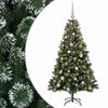 vidaXL Kunstig juletr&aelig; med kugler 120 cm 150 LED'er Varm hvid