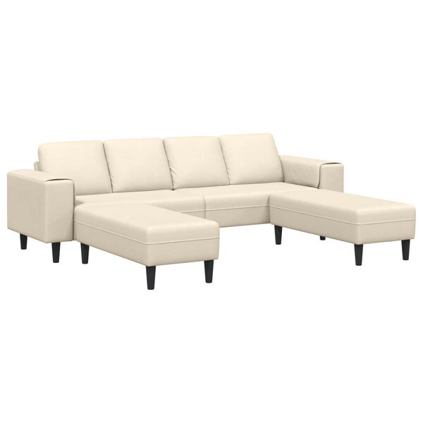 vidaXL Sofa Creme 250 x 188 x 76 cm Velourstof