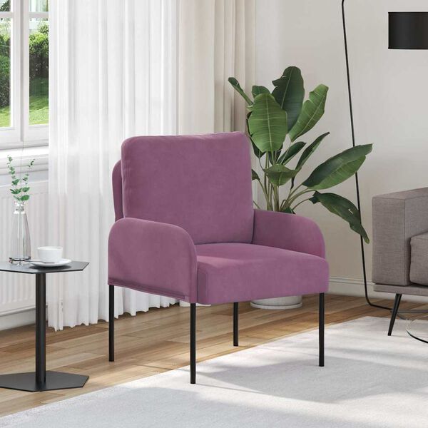 vidaXL Sofaer med pude 55cm Lilla Krydsfin&eacute;r