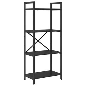 vidaXL Bogreol 4 niveauer 56 x 34 x 133,5 cm Konstrueret tr&aelig; Sort eg