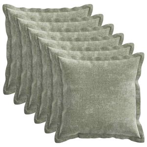 vidaXL Pudebetr&aelig;k 6 stk. HOUTEN Gr&oslash;n 30 x 30 cm Chenille Stof