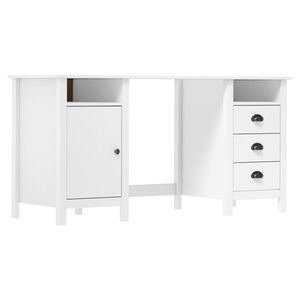 vidaXL skrivebord Hill 150x50x74 cm massivt fyrretr&aelig; hvid