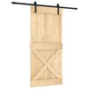 vidaXL Skyded&oslash;r Naturfarvet og sort 95 x 210 cm Massivt Fyrretr&aelig;
