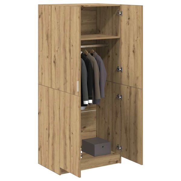 vidaXL garderobe 90x52x200 cm konstrueret tr&aelig; kunsteg