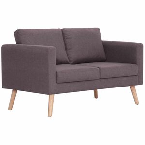 vidaXL 2-personers sofa i stof gr&aring;brun