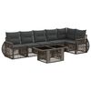 vidaXL Havesofa S&aelig;t 7 stk. Gr&aring; og M&oslash;rkegr&aring; polyrattan