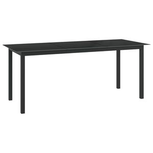 vidaXL havebord 190x90x74 cm aluminium og glas sort