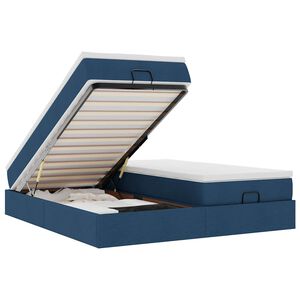 vidaXL osmannisk sengeramme med madrasser 160x200 cm stof bl&aring;