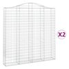 vidaXL buede gabionkurve 2 stk. 200x30x200/220 cm galvaniseret jern