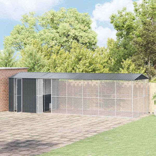 vidaXL Fuglebur Antracit 860 x 310 x 247 cm Galvaniseret st&aring;l