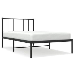 vidaXL sengeramme med sengegavl 90x190 cm metal sort