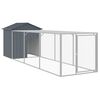 vidaXL h&oslash;nsehus med l&oslash;beg&aring;rd 117x405x123 cm galvaniseret st&aring;l antracit