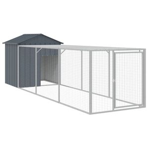 vidaXL h&oslash;nsehus med l&oslash;beg&aring;rd 117x405x123 cm galvaniseret st&aring;l antracit