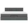 vidaXL ottoman seng med madras & LEDs 180x200cm stof m&oslash;rkegr&aring;