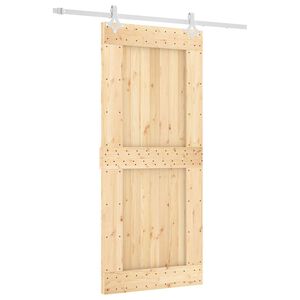 vidaXL Skyded&oslash;r Natur og hvid 90 x 210 cm Massivt Fyrretr&aelig;