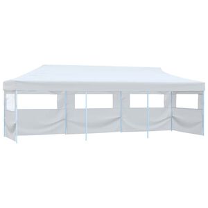 vidaXL foldbart pop op-festtelt med 5 sidev&aelig;gge 3 x 9 m hvid