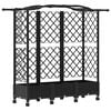 vidaXL H&aelig;vet Bed med Trellis og Tag Sort 163 x 40 x 129 cm PP