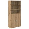 vidaXL Highboard Artisan Egetr&aelig; 80 x 42,5 x 185 cm Konstrueret tr&aelig;