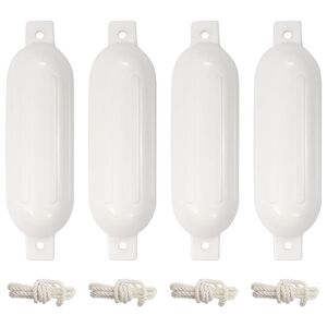vidaXL b&aring;dfendere til b&aring;d 4 stk. &Oslash; 14x50 cm PVC hvid