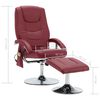 vidaXL massagestol med fodskammel kunstl&aelig;der vinr&oslash;d