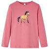 vidaXL Lang&aelig;rmet T-shirt til b&oslash;rn str. 128 gammelrosa