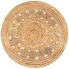 vidaXL t&aelig;ppe flettet design jute 90 cm rund