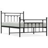 vidaXL sengeramme med sengegavl og fodg&aelig;rde 100x200 cm metal sort