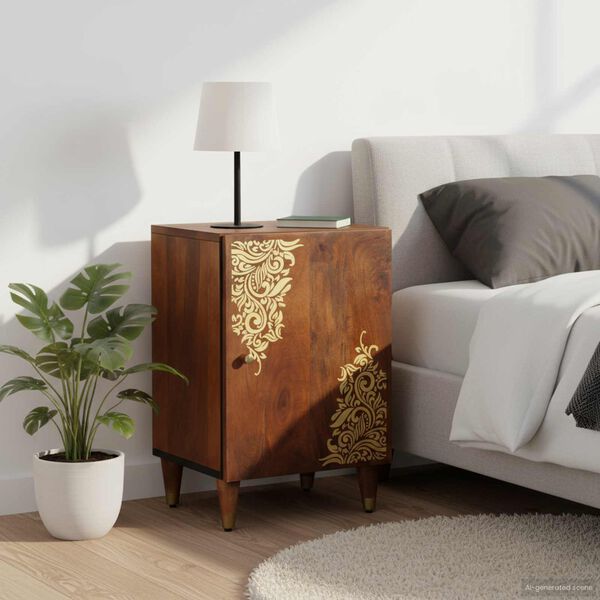 vidaXL Badeværelsesskab Honningbrun 38 x 33 x 58 cm Massivt mangotræ