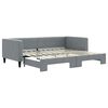 vidaXL daybed med udtr&aelig;k 90x200 cm stof lysegr&aring;