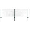 vidaXL Hegn med post Gr&oslash;n 0,6 x 25 m St&aring;l og PVC
