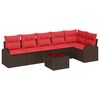 vidaXL Havesofa S&aelig;t 7 pcs Brun polyrattan