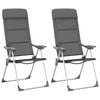 vidaXL campingstole 2 stk. aluminium 58 x 69 x 111 cm gr&aring;