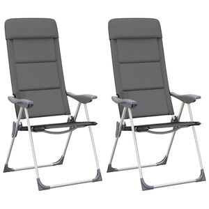 vidaXL campingstole 2 stk. aluminium 58 x 69 x 111 cm gr&aring;