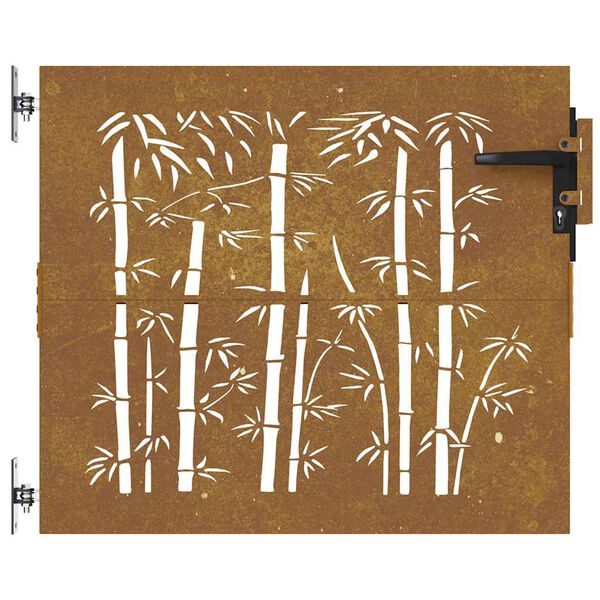 vidaXL havelåge 85x75 cm cortenstål bambusdesign